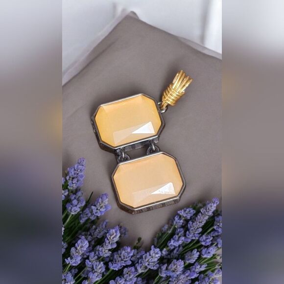 Handmade Gold and Purple Earrings - Picture 3 of 4